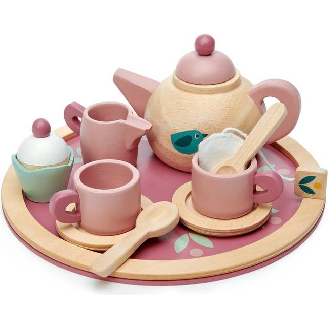 Tenderleaf Toys Wooden Tea Set for Magical Playtime Adventures For Children 3+ (Birdie)