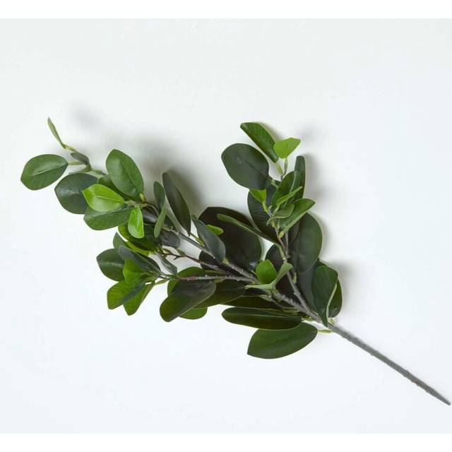 Homescapes Green Rubber Leaf Artificial Foliage Single Stem 58 cm - Vert