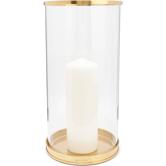 Ralph Lauren Home - Modern Hurricane candle holder - unisex - glass/Brass - One Size - Gold