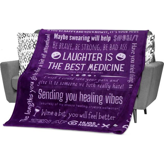 FILO ESTILO Funny Get Well Blanket  Comforting Pick Me Up Gifts for Women  After Post Surgery Recovery Gifts for Women  Get Well Soon Gifts  Laughter