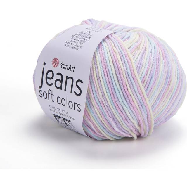 YarnArt Jeans Soft Colors - Variegated Sport Yarn 55% Cotton 45% Acrylic 1 Skein/Ball 50 gr 174 yds Cotton Yarn Knitting Yarn Soft Yarn amigurumi Cott