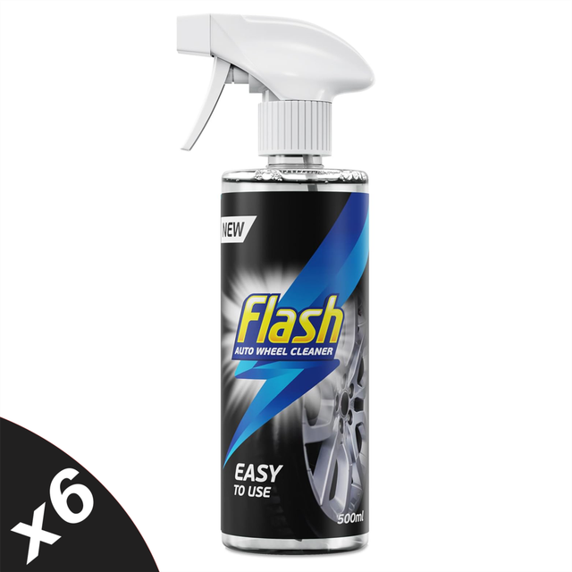 FLASH Alloy Wheel Cleaner Spray Removes Dirt Grime & Brake Dust 6x500ml