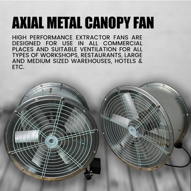"(20"" Inches 500mm) Powerful Commercial Axial Metal Canopy Extractor Exhaust Duct Fan 12"" 16"" 18"" 20"""