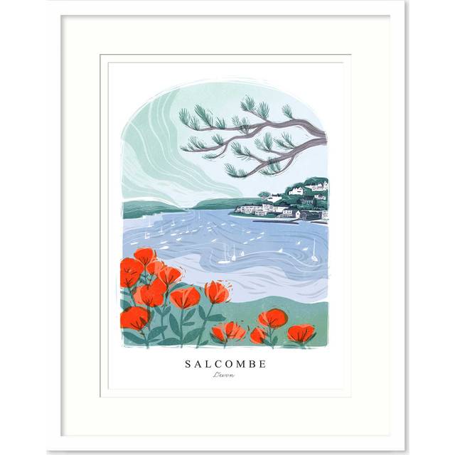 Salcombe Lino Large Framed Print