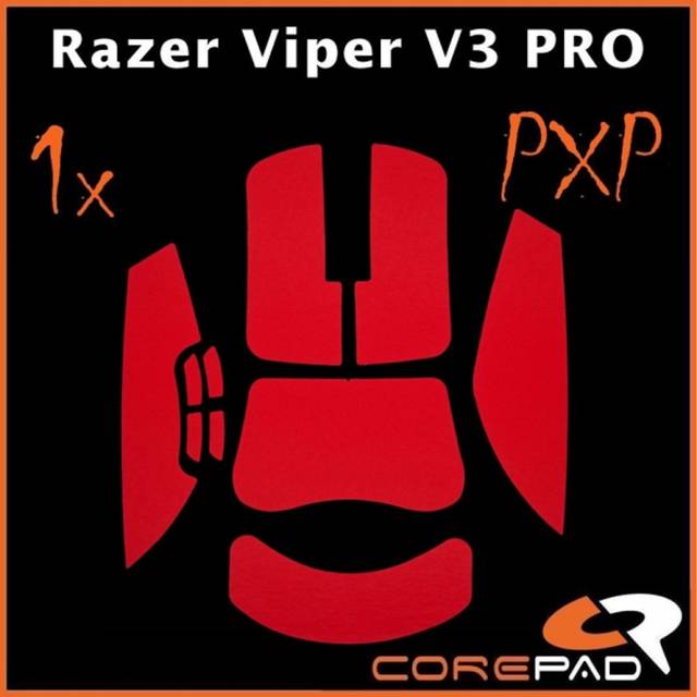 Corepad PXP Grips till Razer Viper V3 Pro - Röd
