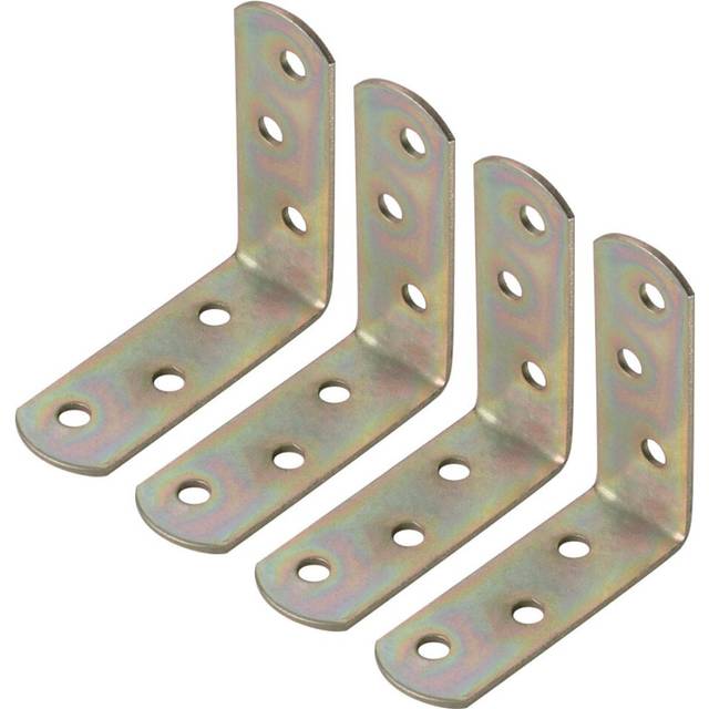 4pcs Angle Bracket Metal 60x60mm Corner Fastener L Shaped Right Angle Bracket Corner Protector Shelf Support for Furniture