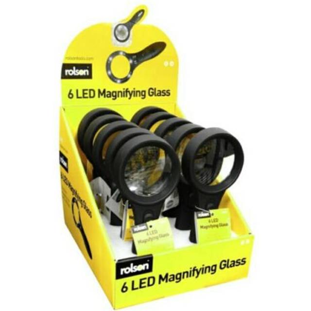 Mini LED Magnifying Glass - Rolson 6 Illuminated 60328 Lights -  magnifying glass led rolson 6 mini illuminated 60328 lights