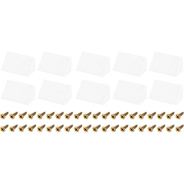 10sets 90 Degree Plastic Corner Braces With Cover Cap 41x19x19mm (white)
