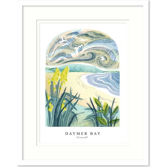 Daymer Bay Lino Large Framed Print