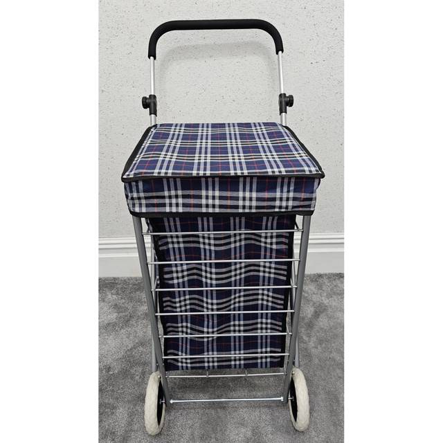 (navy blue, 4) Wheel ShoppingTrolley Folding Mobility Premium 60L