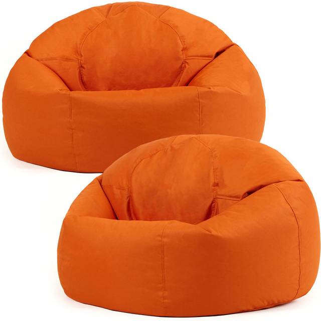 Winfield Classic Indoor Outdoor Bean Bag Chair Pack of 2 - Orange (Medium)