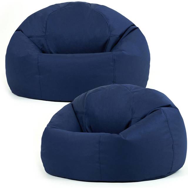 Winfield Classic Indoor Outdoor Bean Bag Chair Pack of 2 - Navy Blue (Medium)