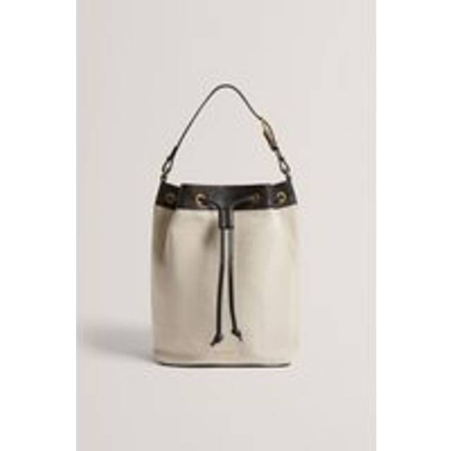 TASHAH Belt Detail Canvas Herringbone Backpack - Brown - One Size