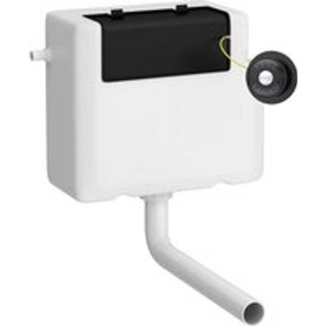 Universal Water Saving Dual Flush Bottom Inlet & Traditional Push Button - Matt Black