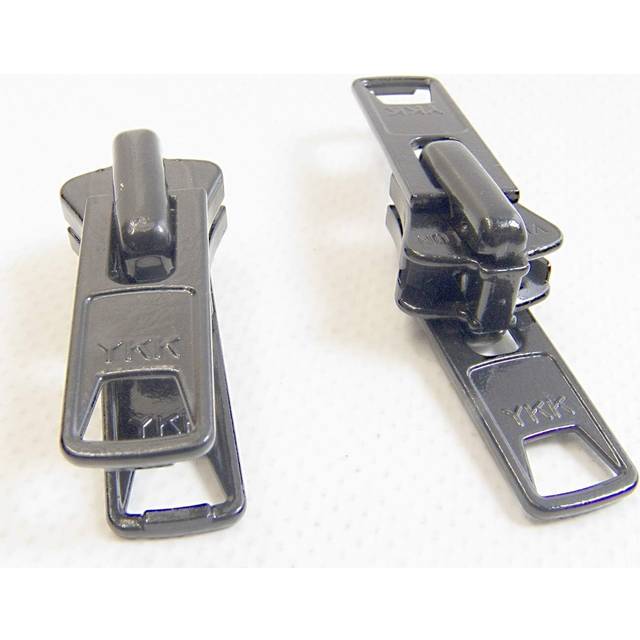 YKK Zipper Pull Tab Sliders Boat Canvas #10 Vislon Double Metal Pull Tab Zipper Sliders  2 Piece Set - Black