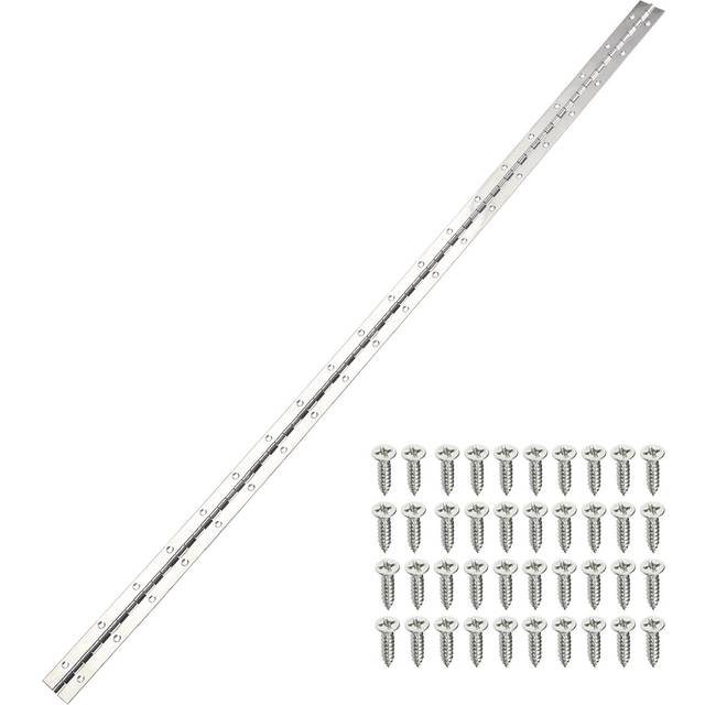 Stainless steel piano hinge 48 inch x 1.5 inch continuous hinge, silver