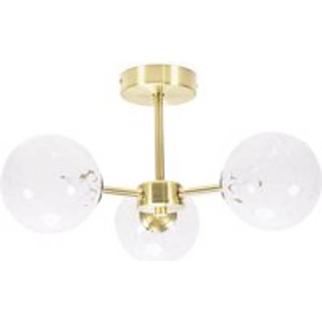 ValueLights India White Confetti Glass 3 Way Flush Ceiling Light