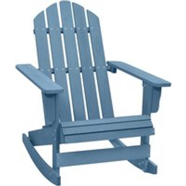Garden Adirondack Rocking Chair Solid Fir Wood Blue - One Size