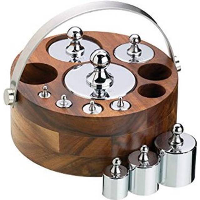 10 Piece Metric Weight Set with Wood Stand Kitchen Scale (10.7cm H X 14.4cm W)