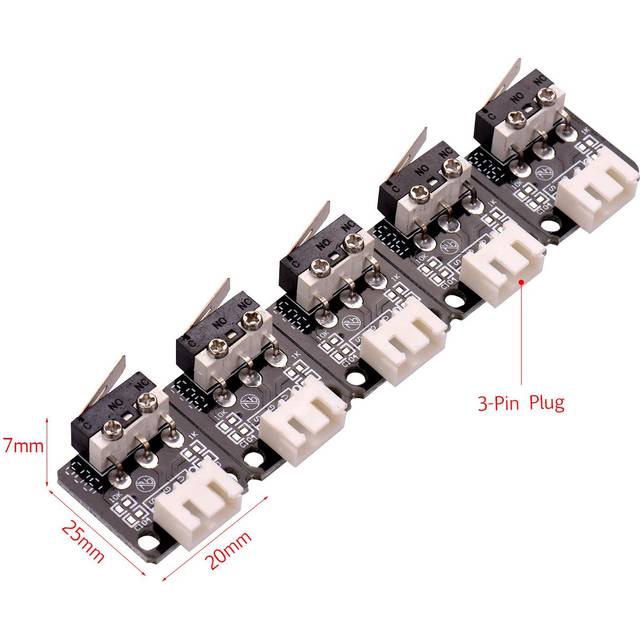 Aibecy 5pcs 3D Imprimante Pieces Endstops Limit Switch 3Pin pour CR-10 black