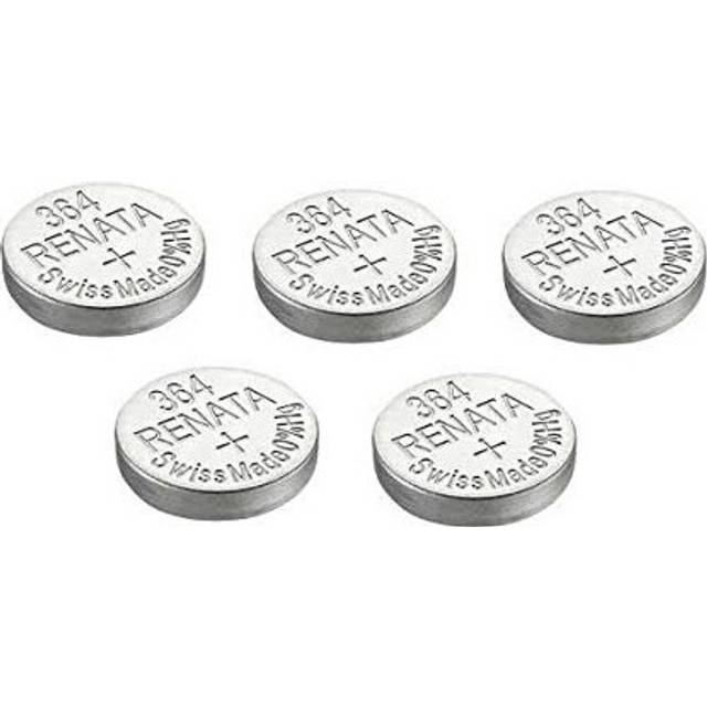 5 x Renata Batteries Silver Oxide Swiss Made 0% Mercurry Long Life (5 x 364 or SR621SW or AG1)
