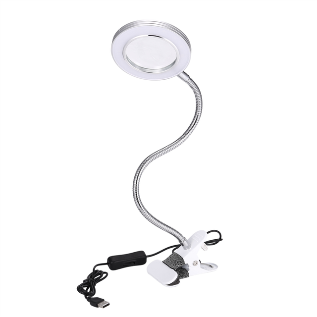 Tlily - Desk Table Top 8X Magnifying Glass Beauty Nail Salon Tattoo Magnifier Lamp Light