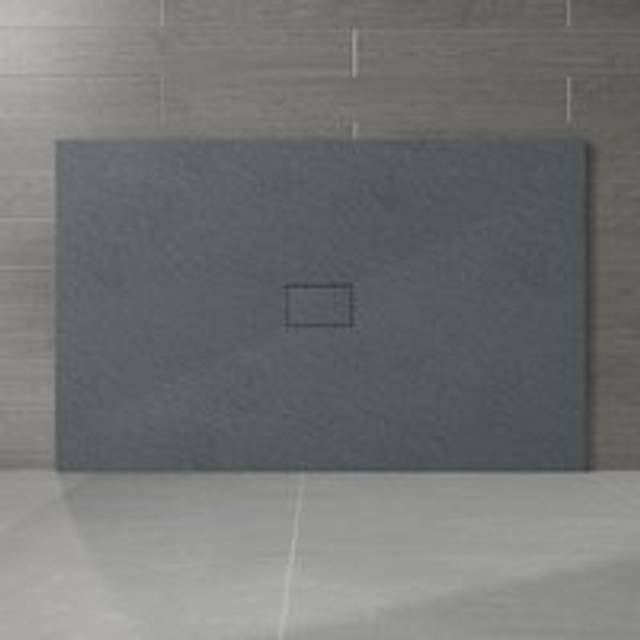1600 x 1000mm Anthracite smc Rectangle Slate Effect Bathroom Shower Enclosure Tray - NRG