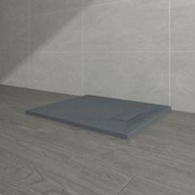 800 x 700mm Anthracite smc Rectangle Slate Effect Bathroom Shower Enclosure Tray - NRG