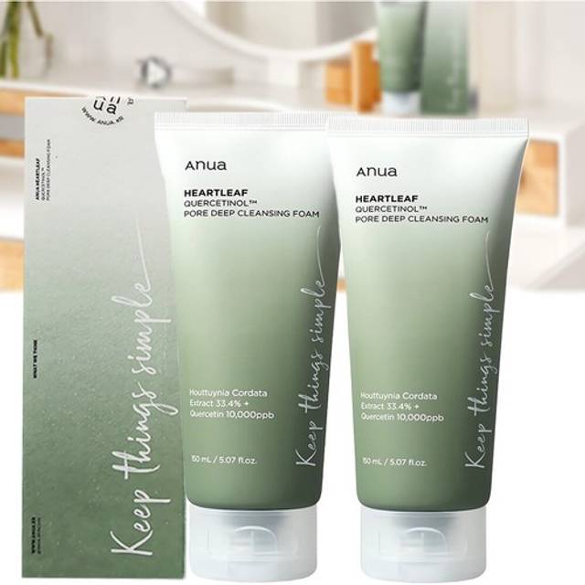 1/2pcs anua heartleaf quercetinol pore deep cleansing foam mild facial cleanser