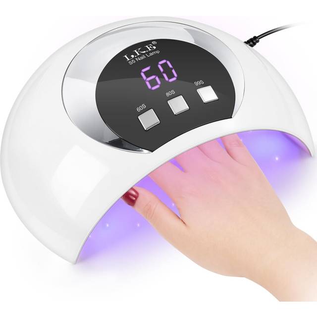 UV LED Nail Lamp, LKE 54W Nail Dryer Gel Nail Curing Lamp UV Light for Gel Nails with 3 Timers LCD Display Smart Sensor USB Plug for Fingernail