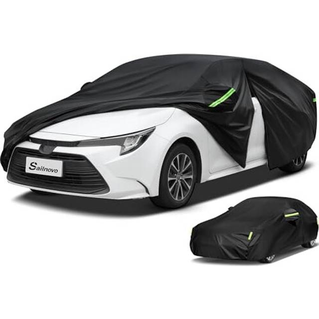 Sedan Car Cover Waterproof All Weather,Heavy Duty Full Exterior Cover for Audi, Honda Snow Sun UV Protection with Zipper Universal Fit for Sedan (178
