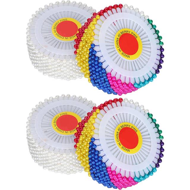 1920Pcs Pearl Head Pins Color Pinwheel Cloth Fixing Bouquet Decoration Sewing Needles