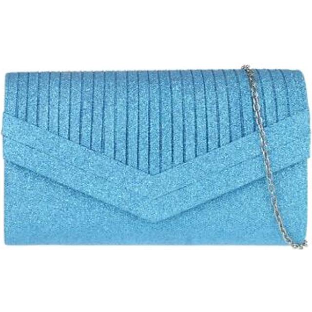 Womens glitter strip evening clutch bag ribbon evening sparkly