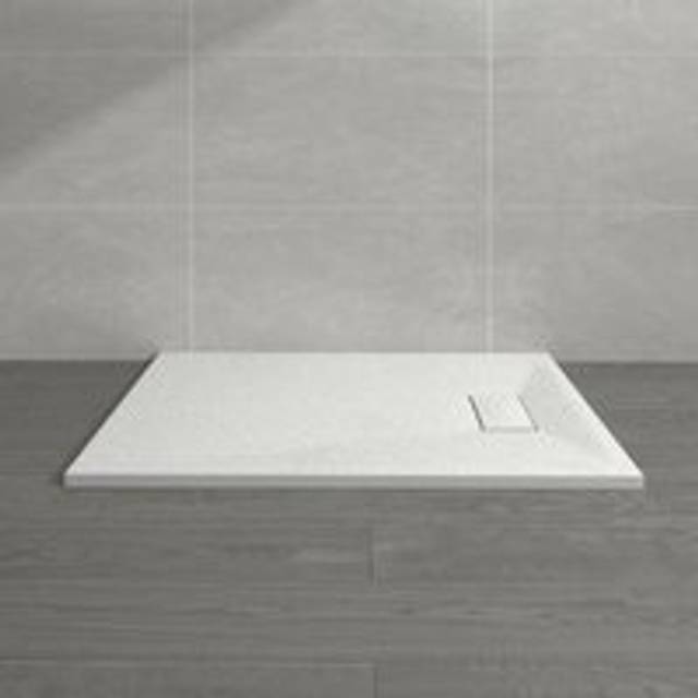 NRG - 1200 x 700mm White smc Rectangle Slate Effect Bathroom Shower Enclosure Tray
