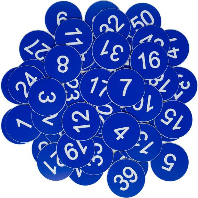 StayMax Plastic Number Tags Engraved Numbered Tags Without Hole (1-50