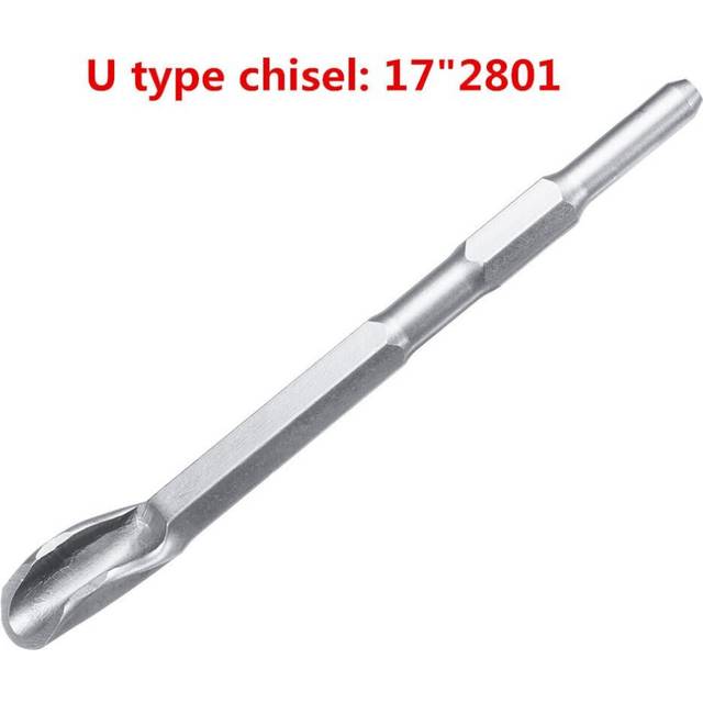 (U type chisel:2 Â17X280mm) 17mm SDS Plus Chisel Flat/Point/U Type For Electric Hammer Drill Jackhammer 0810/0840