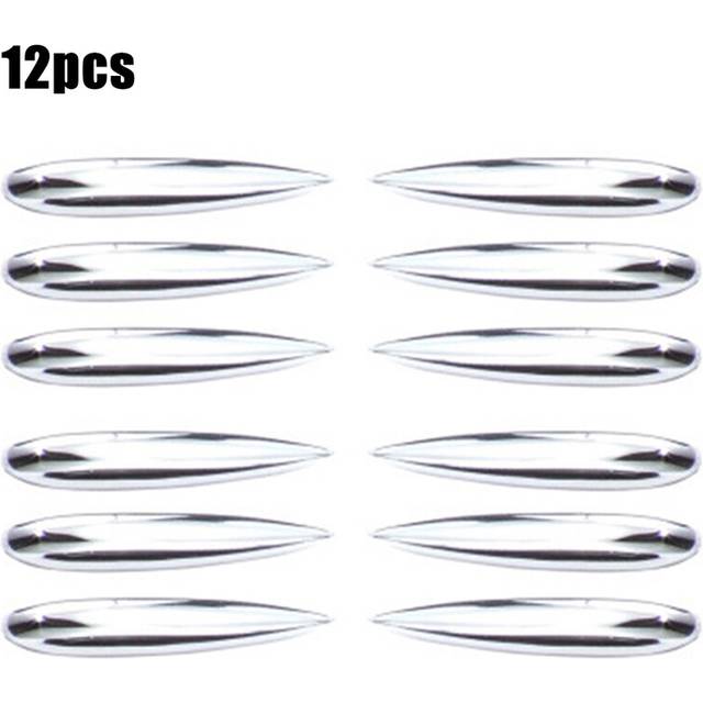 (Silver) 12pcs Car Red Door Edge Guard Moldings Strip Bumper Protector Anti-scratch