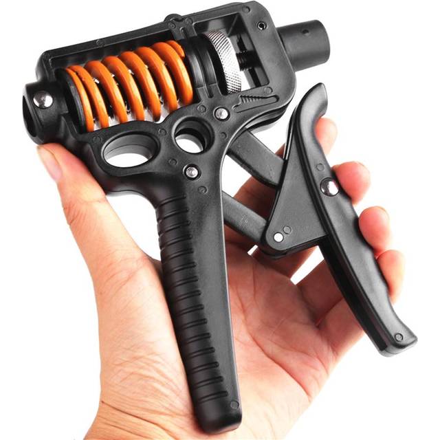 Justerbar greppförstärkare Handtränare 33-110lbs Gripper Hand Squeezer Handled Underarmar svart