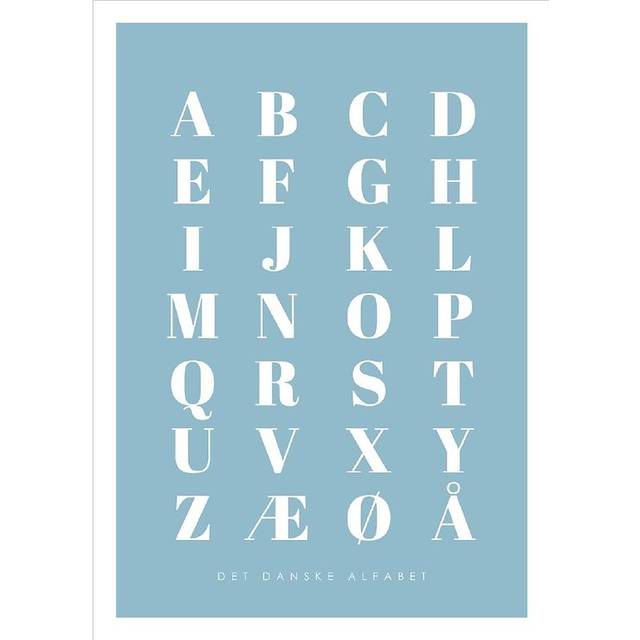 Citatplakat Affisch - A3 - Alfabet - Blå - Citatplakat - One Size - Affisch