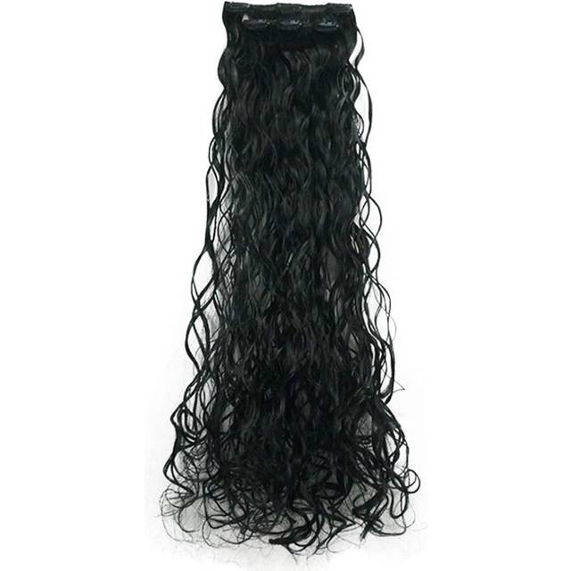 Lydell 22 Long Curly 2 PCS Set Hair Extension Thick Clip in on Synthetic Extensions for Women Black