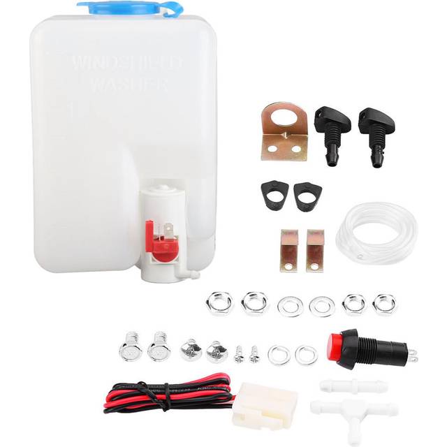 Universal Windshield Windscreen Washer Pump Bottle Tank Kit Cleaning Tools 12V for Classic Cars