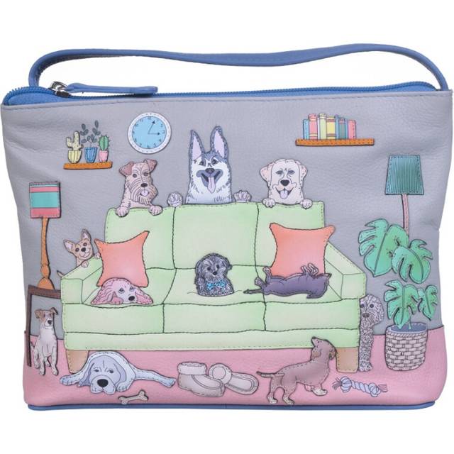 Cocos Dog Leather Crossbody Bag â âBest Seat in the Houseâ Dog Scene â Genuine Leather â 22 x 18 x 5 cm