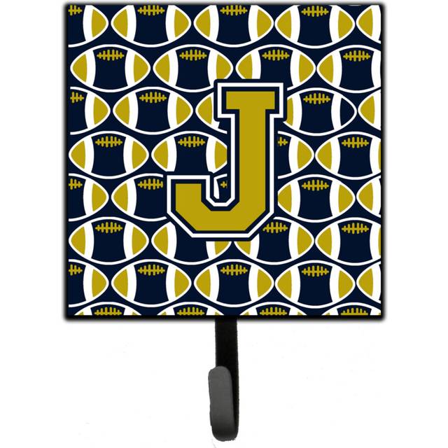 """""Caroline's Treasures Letter J Football Blue and Gold Leash or Key Holder CJ1074-JSH4  Small  Multicolor"""""