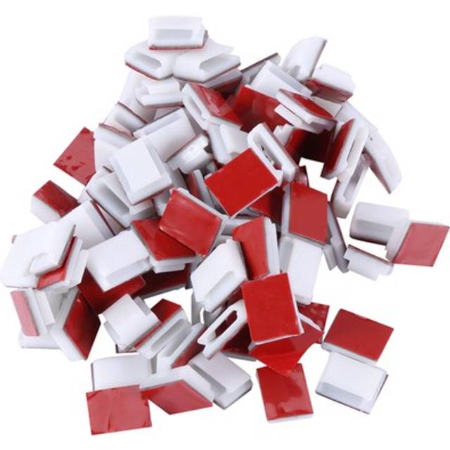 Adhesive cable clips, 100pcs wire clips cable wire management holder clamps7640