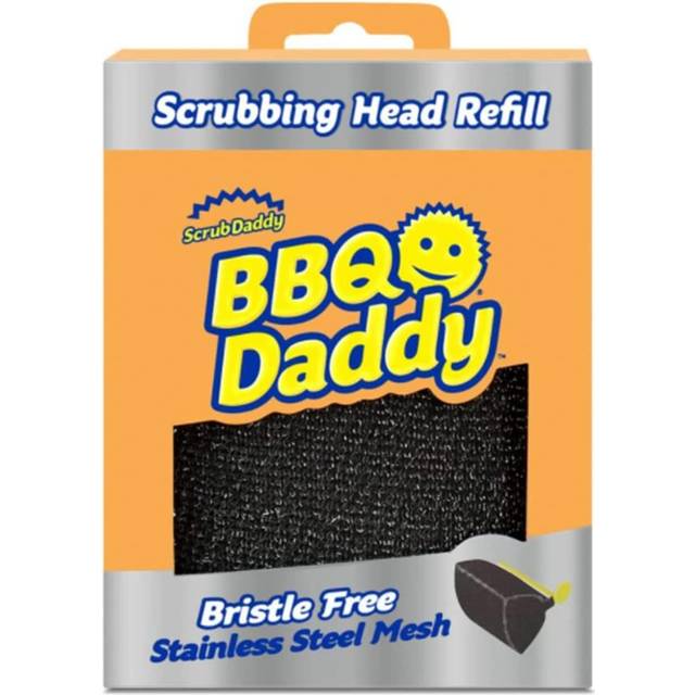 Replacement Grill Brush Head BBQ Daddy - Steam Clean with Steel Scrubber and Stainless Steel Scraper- No Bristles- Contains Scour Daddy Steel