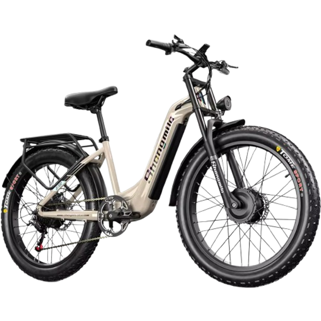 Shengmilo S700 2000W 26 Inch Fat Bike Electric Bicycle 48V 17.5Ah Samsung Battery khaki