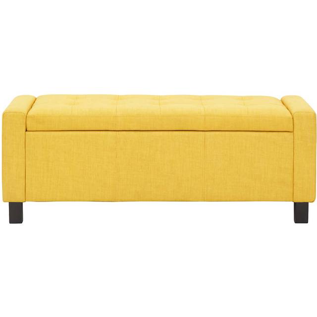 Verona Ottoman Bench Mustard Fabric, Yellow
