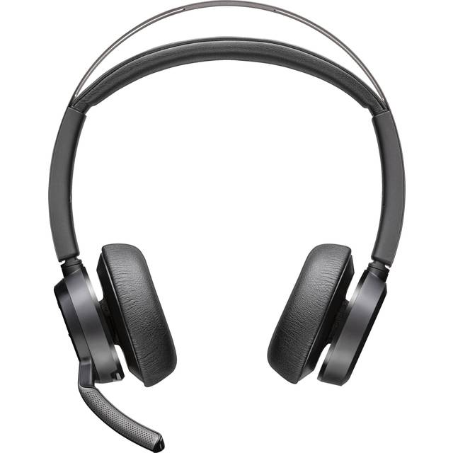 Poly Voyager Focus 2-M - Headset - på örat - Bluetooth - trådlös, kabelansluten - USB-C - svart - Certifierad för Microsoft-teams