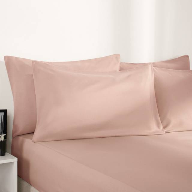 Brentfords Plain Fitted Bed Sheet, Blush Pink - Single