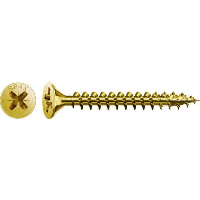 Spax Pozi Countersunk Wood Screw Zinc - Yellow 5MM X 60MM (Box-100)